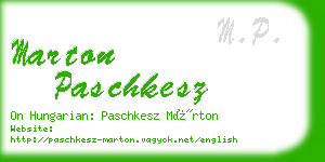 marton paschkesz business card